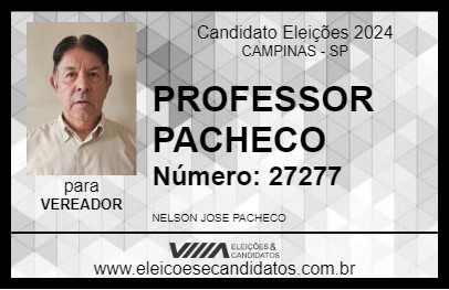 Candidato PROFESSOR PACHECO 2024 - CAMPINAS - Eleições