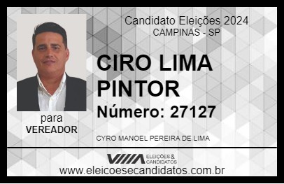 Candidato CIRO LIMA PINTOR 2024 - CAMPINAS - Eleições