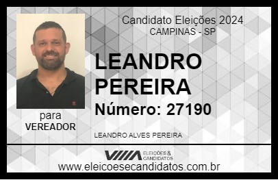 Candidato LEANDRO PEREIRA 2024 - CAMPINAS - Eleições