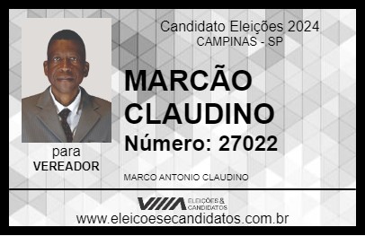 Candidato MARCÃO CLAUDINO 2024 - CAMPINAS - Eleições