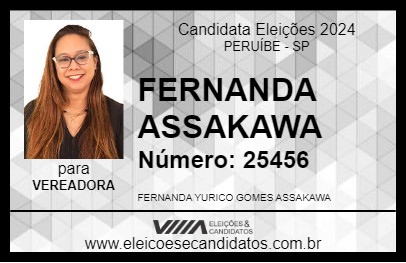 Candidato FERNANDA ASSAKAWA 2024 - PERUÍBE - Eleições