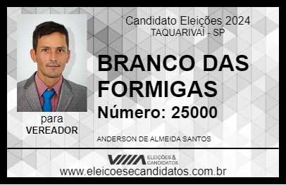 Candidato BRANCO DAS FORMIGAS 2024 - TAQUARIVAÍ - Eleições