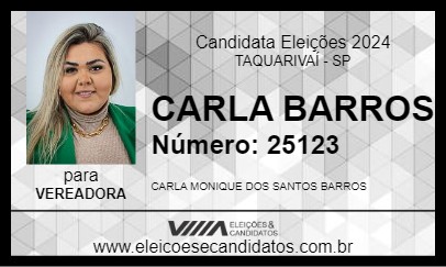 Candidato CARLA BARROS 2024 - TAQUARIVAÍ - Eleições