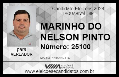 Candidato MARINHO DO NELSON PINTO 2024 - TAQUARIVAÍ - Eleições