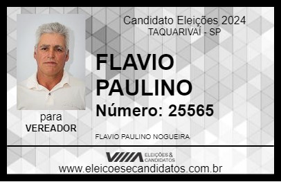 Candidato FLAVIO PAULINO 2024 - TAQUARIVAÍ - Eleições