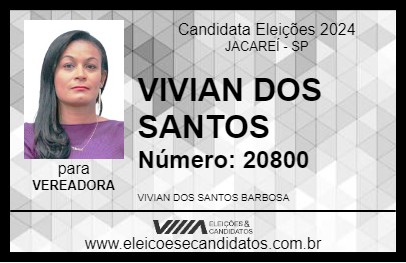 Candidato VIVIAN DOS SANTOS 2024 - JACAREÍ - Eleições