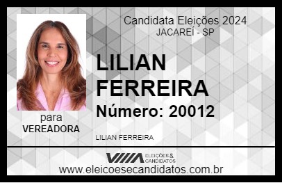 Candidato LILIAN FERREIRA 2024 - JACAREÍ - Eleições