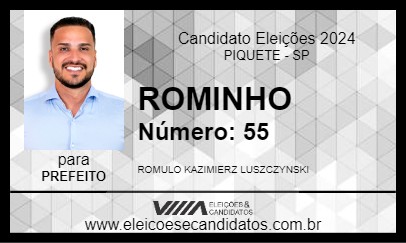 Candidato ROMINHO 2024 - PIQUETE - Eleições