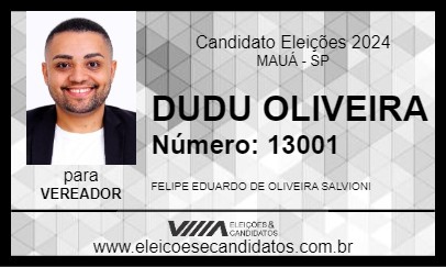 Candidato DUDU OLIVEIRA 2024 - MAUÁ - Eleições