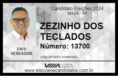 Candidato ZEZINHO DOS TECLADOS 2024 - MAUÁ - Eleições