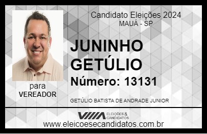 Candidato JUNINHO GETÚLIO 2024 - MAUÁ - Eleições