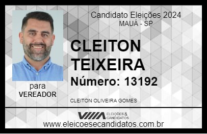 Candidato CLEITON TEIXEIRA 2024 - MAUÁ - Eleições