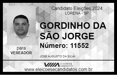 Candidato GORDINHO DA SÃO JORGE 2024 - LORENA - Eleições