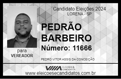 Candidato PEDRÃO BARBEIRO 2024 - LORENA - Eleições