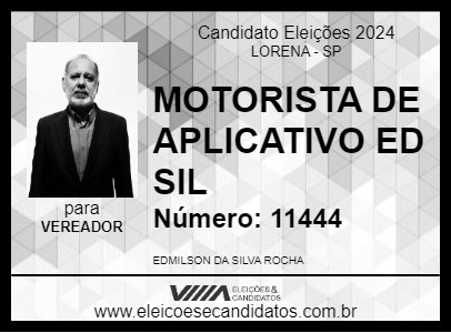 Candidato MOTORISTA DE APLICATIVO ED SIL 2024 - LORENA - Eleições