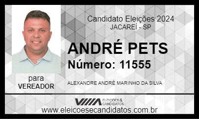 Candidato ANDRÉ PETS 2024 - JACAREÍ - Eleições