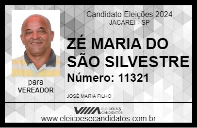 Candidato ZÉ MARIA DO SÃO SILVESTRE 2024 - JACAREÍ - Eleições