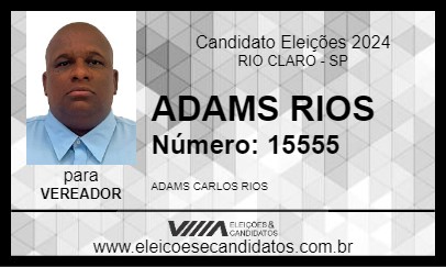 Candidato ADAMS RIOS 2024 - RIO CLARO - Eleições