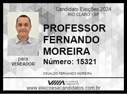 Candidato PROFESSOR FERNANDO MOREIRA 2024 - RIO CLARO - Eleições