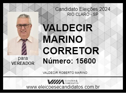 Candidato VALDECIR MARINO CORRETOR 2024 - RIO CLARO - Eleições