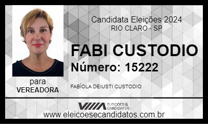 Candidato FABI CUSTODIO 2024 - RIO CLARO - Eleições