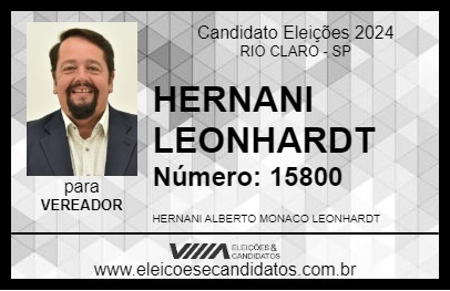 Candidato HERNANI LEONHARDT 2024 - RIO CLARO - Eleições