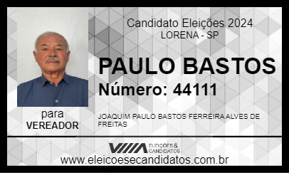 Candidato PAULO BASTOS 2024 - LORENA - Eleições