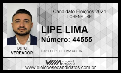 Candidato LIPE LIMA 2024 - LORENA - Eleições