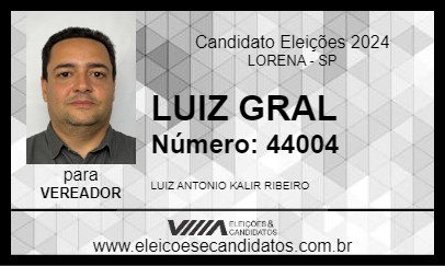 Candidato LUIZ GRAL 2024 - LORENA - Eleições