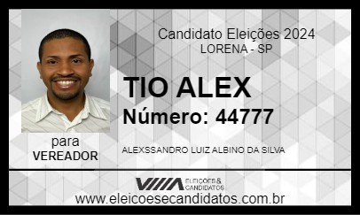 Candidato TIO ALEX 2024 - LORENA - Eleições