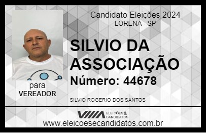 Candidato SILVIO DA ASSOCIAÇÃO 2024 - LORENA - Eleições