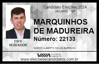 Candidato MARQUINHOS DE MADUREIRA 2024 - JACAREÍ - Eleições