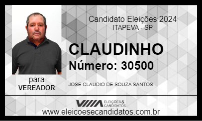 Candidato CLAUDINHO 2024 - ITAPEVA - Eleições