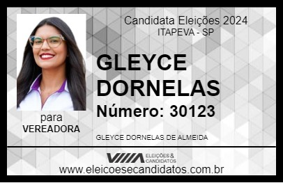 Candidato GLEYCE DORNELAS 2024 - ITAPEVA - Eleições