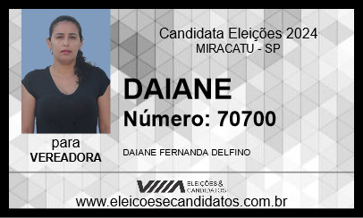 Candidato DAIANE 2024 - MIRACATU - Eleições