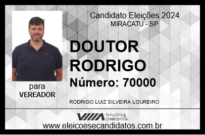 Candidato DOUTOR RODRIGO 2024 - MIRACATU - Eleições