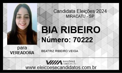 Candidato BIA RIBEIRO 2024 - MIRACATU - Eleições