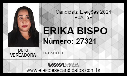 Candidato ERIKA BISPO 2024 - POÁ - Eleições