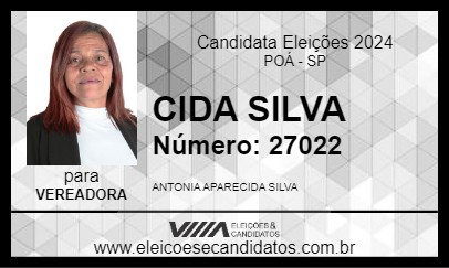 Candidato CIDA SILVA 2024 - POÁ - Eleições