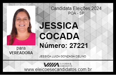 Candidato JESSICA COCADA 2024 - POÁ - Eleições