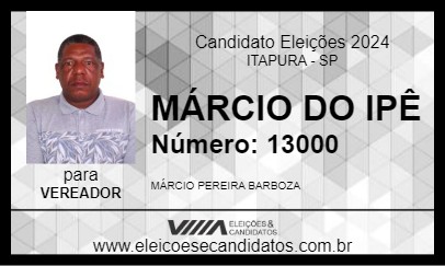 Candidato MÁRCIO DO IPÊ 2024 - ITAPURA - Eleições