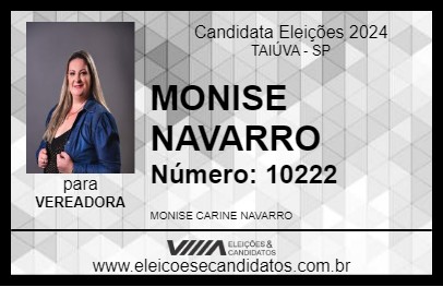 Candidato MONISE NAVARRO 2024 - TAIÚVA - Eleições