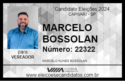 Candidato MARCELO BOSSOLAN 2024 - CAPIVARI - Eleições