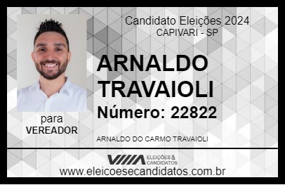 Candidato ARNALDO TRAVAIOLI 2024 - CAPIVARI - Eleições