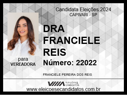 Candidato DRA FRANCIELE REIS 2024 - CAPIVARI - Eleições