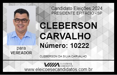 Candidato CLEBERSON CARVALHO 2024 - PRESIDENTE EPITÁCIO - Eleições