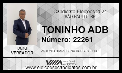 Candidato TONINHO ADB 2024 - SÃO PAULO - Eleições