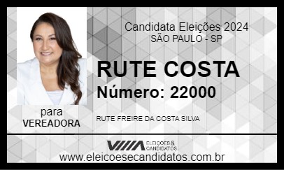 Candidato RUTE COSTA 2024 - SÃO PAULO - Eleições