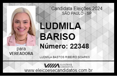 Candidato LUDMILA BARISO 2024 - SÃO PAULO - Eleições