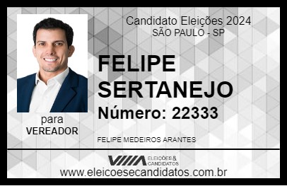 Candidato FELIPE SERTANEJO 2024 - SÃO PAULO - Eleições